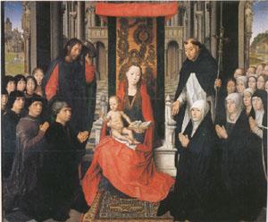 Hans Memling The Virgin and Child between st James and St Dominic (mk05) oil painting image